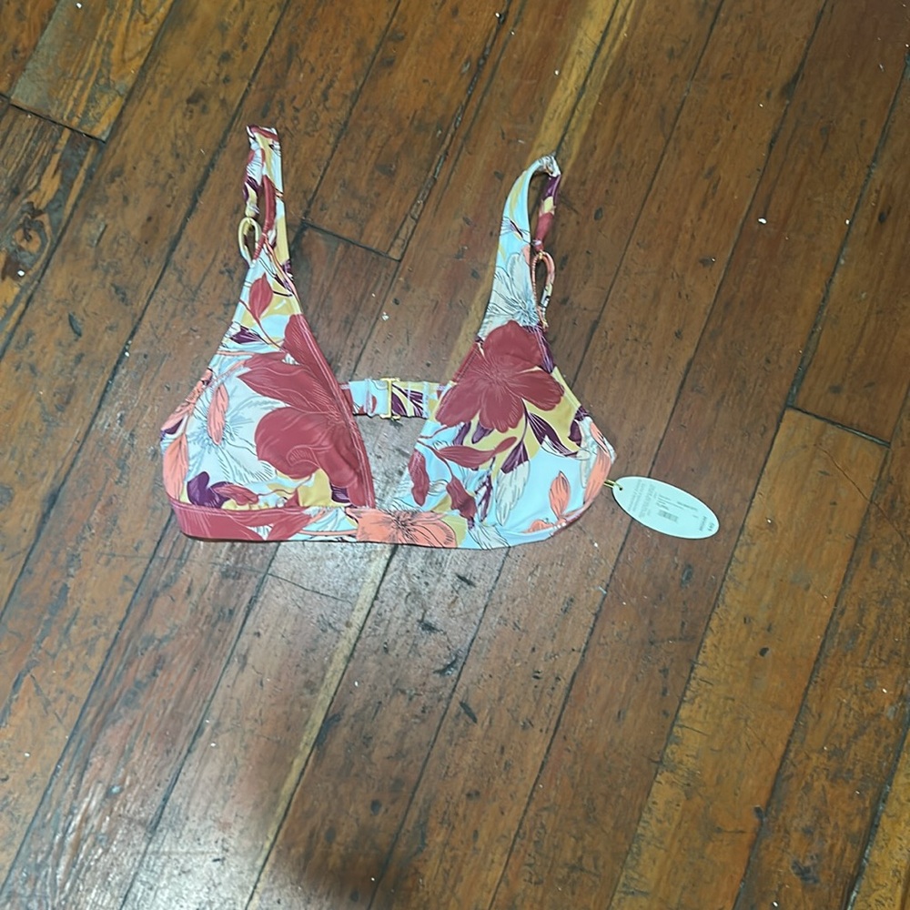 Mynah Padded Built in Bra Floral Bikini Halter Swimsuit Top - Picture 3 of 7